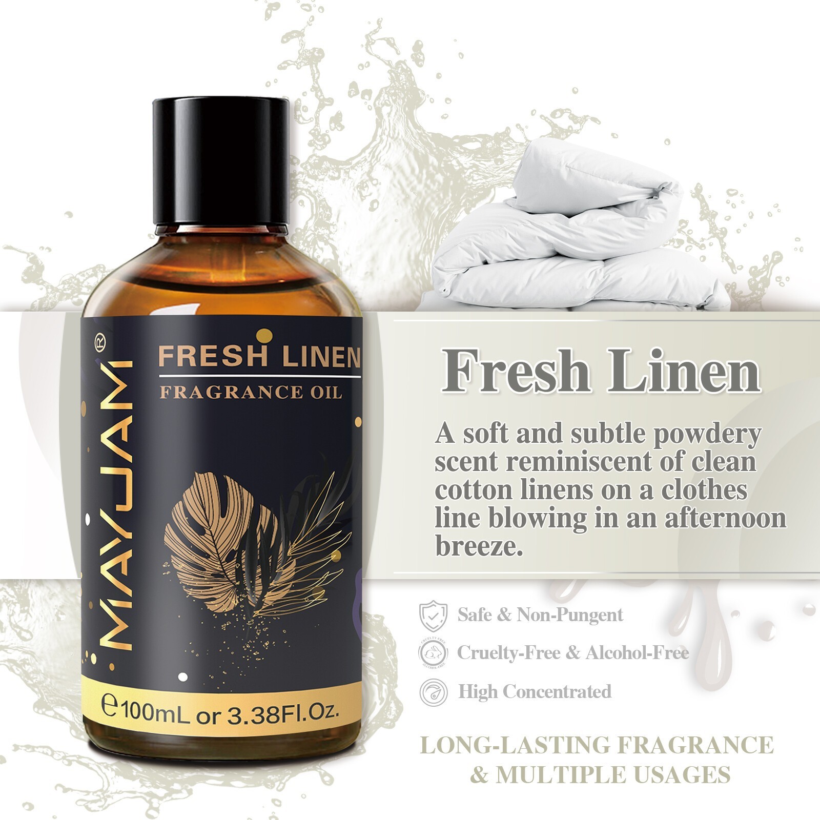MAYJAM 3.38 Fl Oz Fragrance Oil For Candle Soap Bath Incense Making Scented Oils