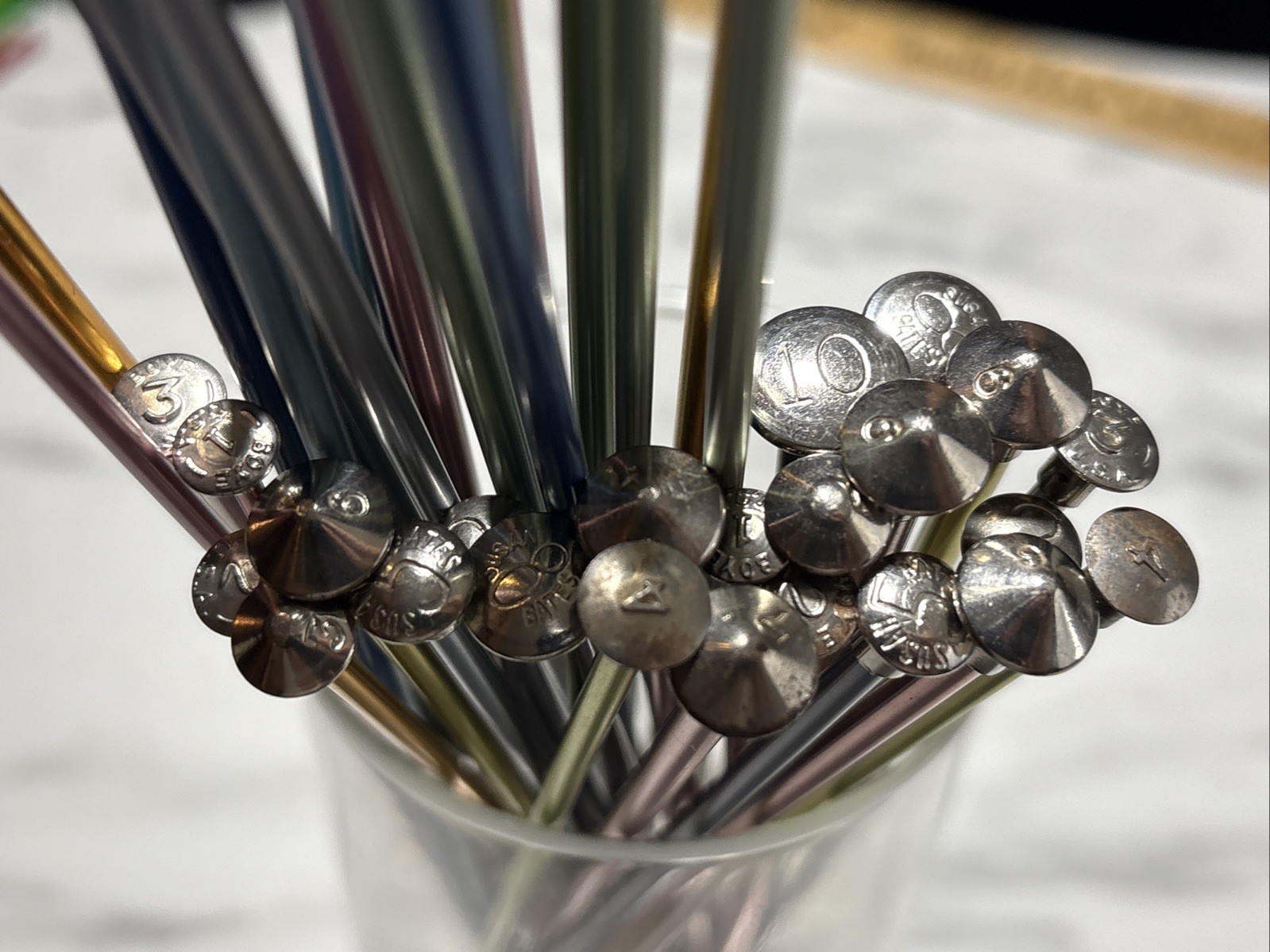 Vintage Boye & Bates Aluminum Knitting Needles Lot USA 1960s Assorted Sizes