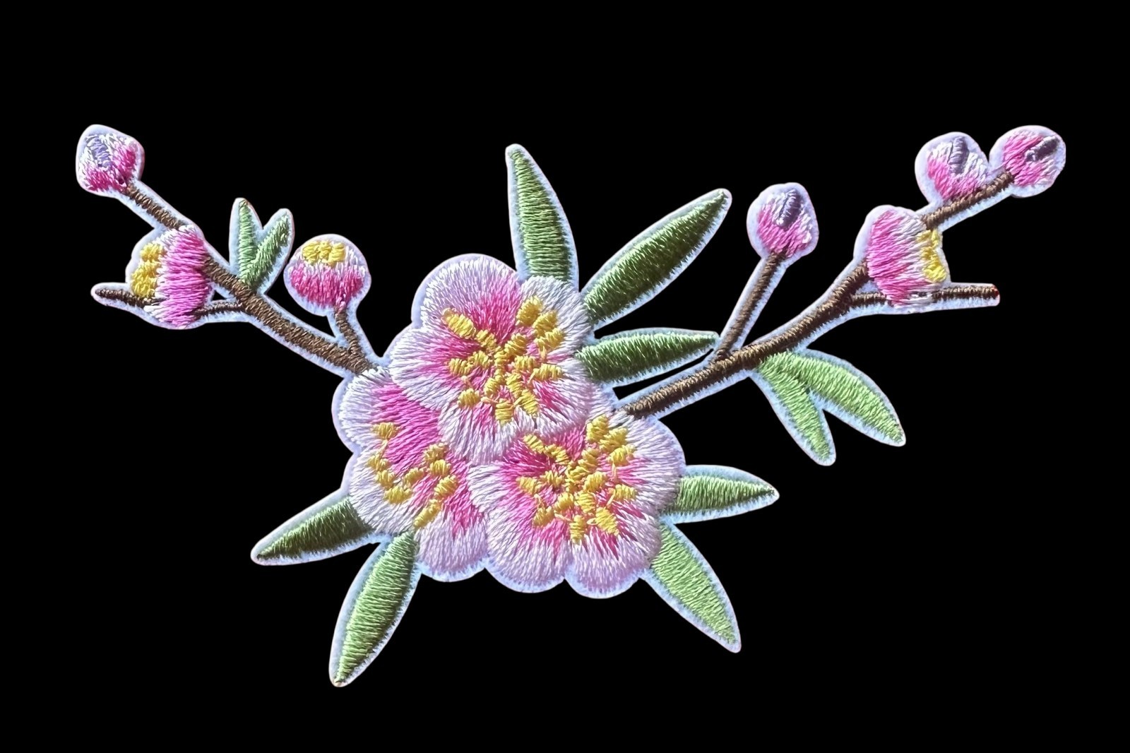 Embroidered Flower iron on patch applique 4 x 2+1/4 inch FREE SHIPPING