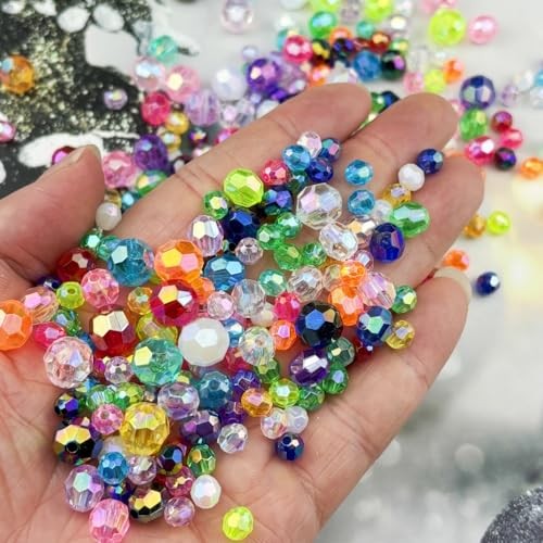 1000pcs Acrylic Faceted Round Beads AB Colors Glossy Acrylic 6mm Dark Purple AB
