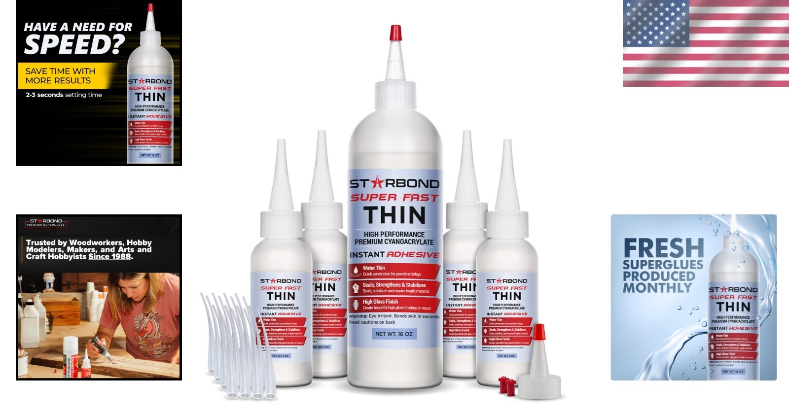 Ethyl Cyanoacrylate Super Glue – 16 oz. Refill Kit