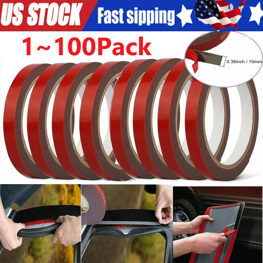 100 Auto Tape Acrylic Foam Double Sided Back Car Mounting Adhesive 3m x10mm 10ft