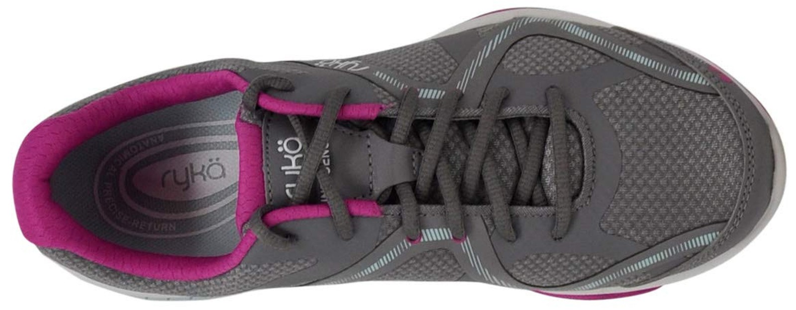 Ryka Women’s Influence Cross Trainer 8 Wide Frost Grey/Rose/Pale Aqua