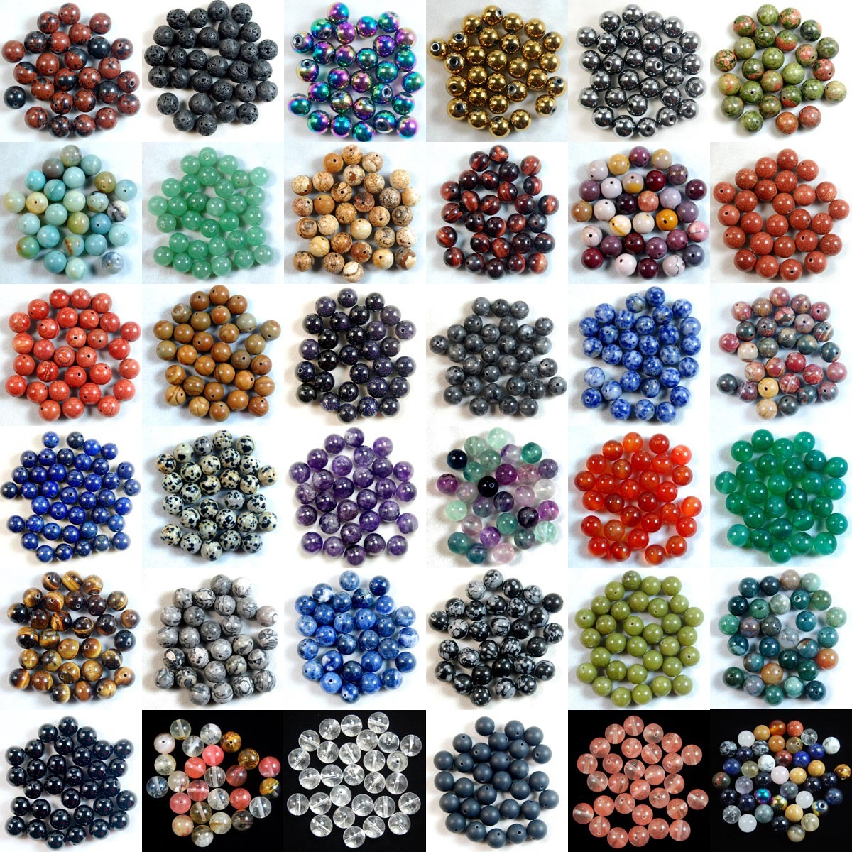 Wholesale Lot Natural Gemstone Round Spacer Loose Beads 4mm 6mm 8mm 10mm 12mm