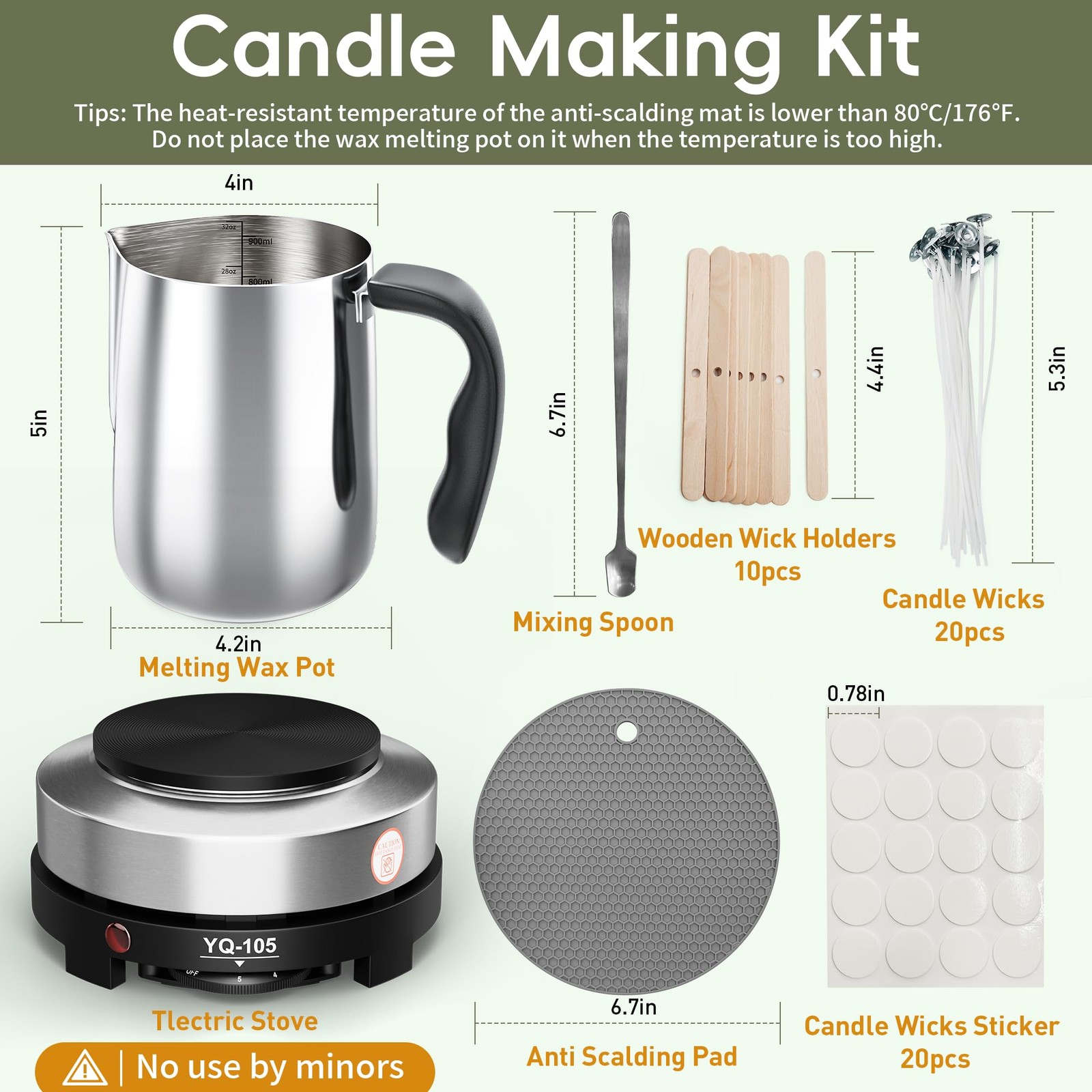 CasaCulina 2025 New Candle Making Kit with Hot 5PCS, Silver-CandleMakingKit