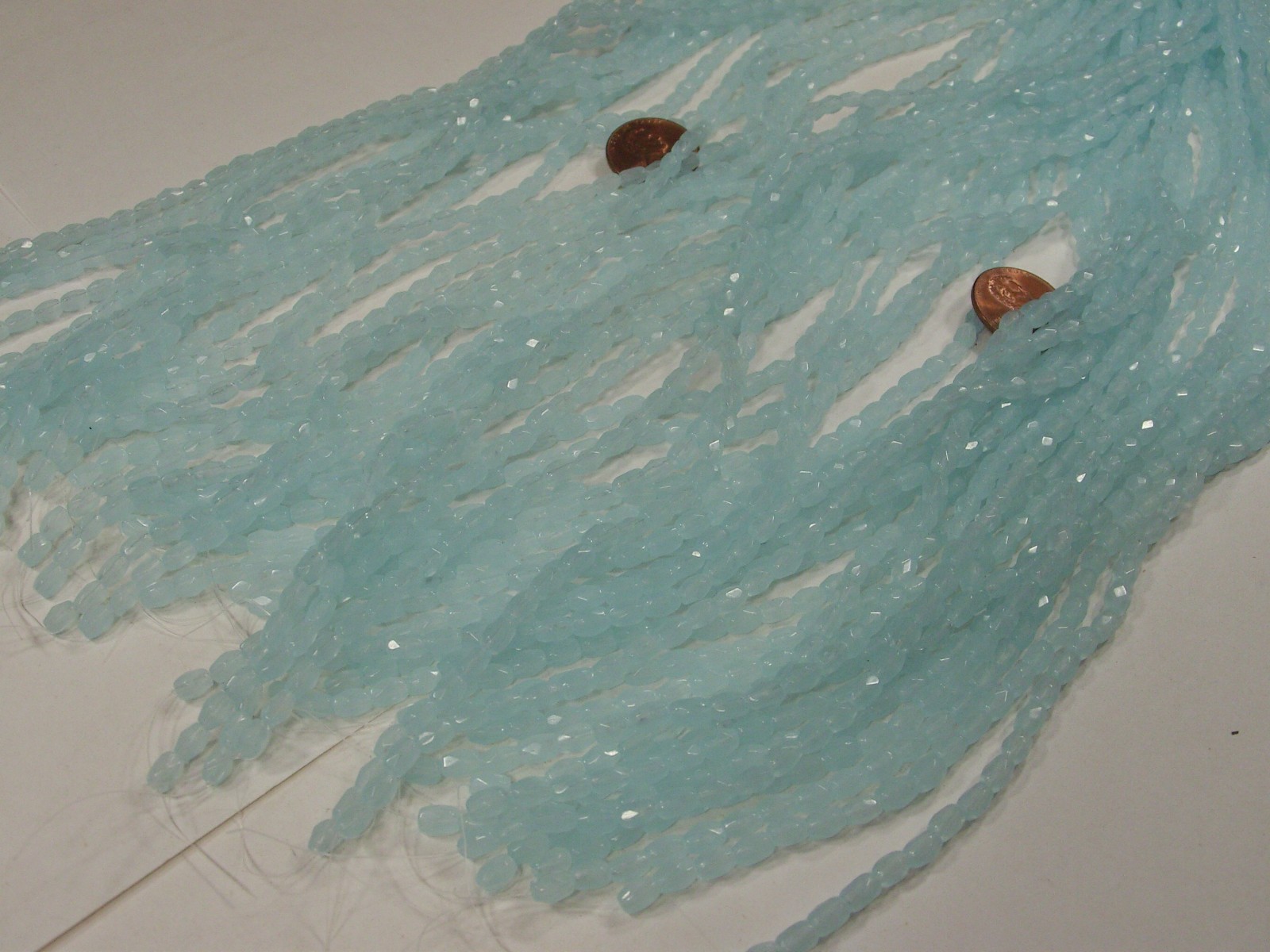 45 Strands 13″ (4mm x 5mm) Sky Blue China Crystal Glass Beads Bulk Lot (CQ-12) ⭐