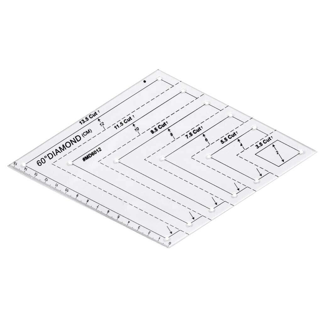 5Pcs Creative Grids Quilting Templates Set Ruler, Drafting Triangles 45 60 Degre