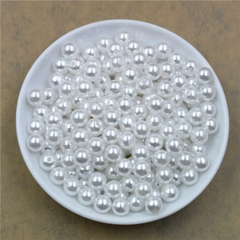 GLASS PEARL BEADS ROUND 3/4/6/8/10/12mm 50x100x300x400x500x1000 Jewelry Making