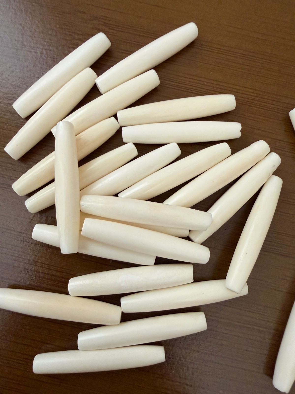 20PC White Buffalo Bone Hair Pipe Tube Beads 1 1/2″