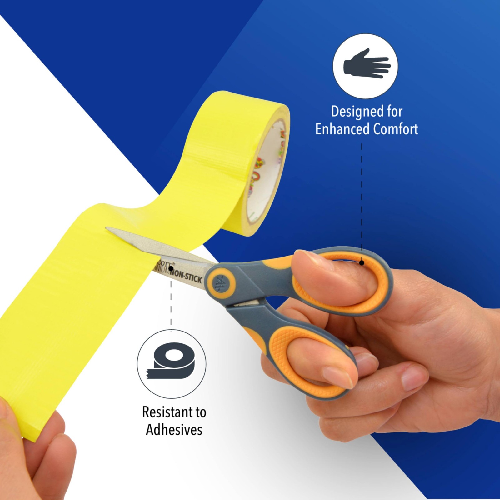 5-Inch Non-Stick Titanium Scissors For Office and Home – Glide Adjust Technol…