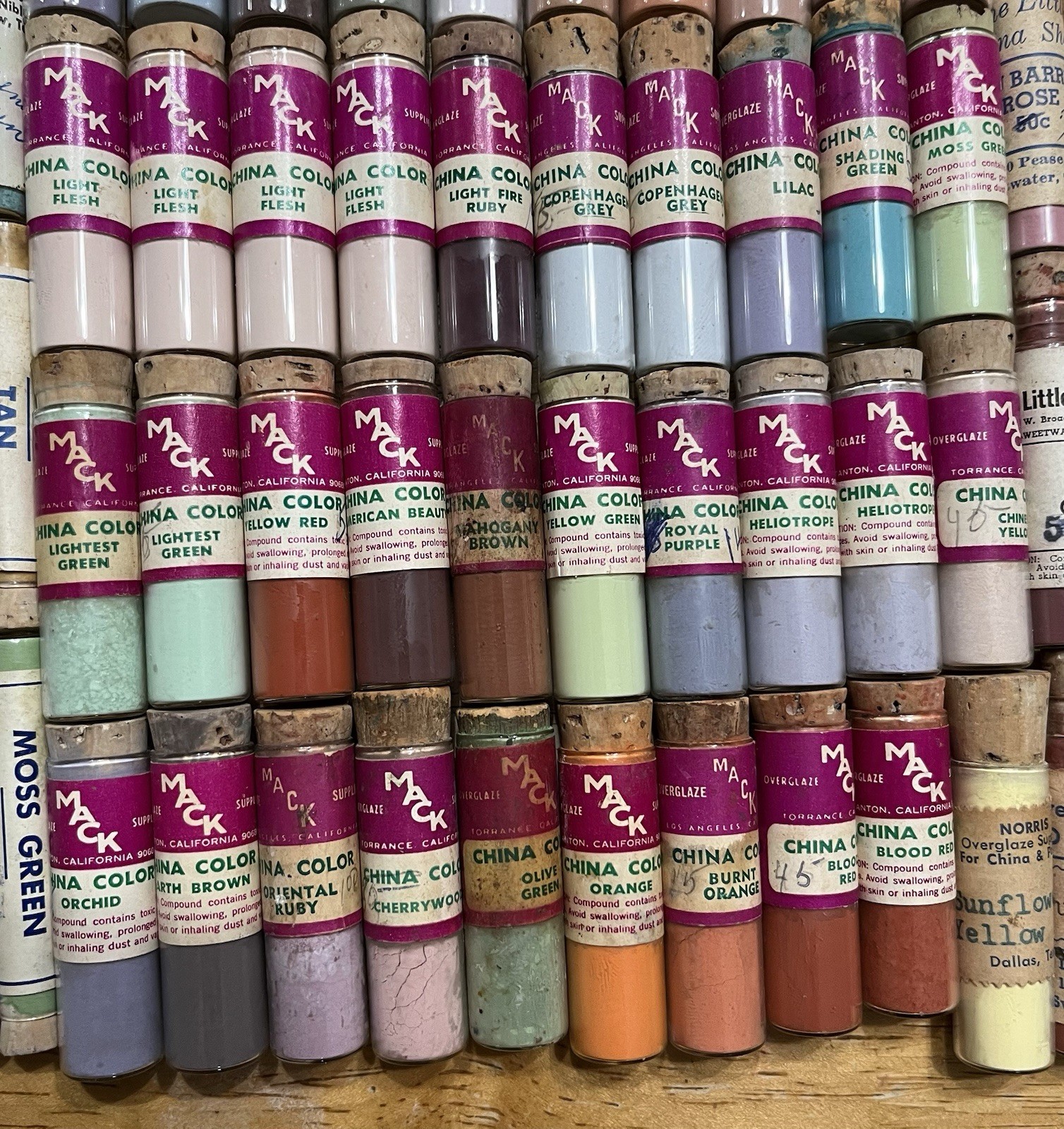 Vintage Ceramic China Overglaze Paint Vial Lot Of 100+ (Mack, Fry’s, Etc) READ