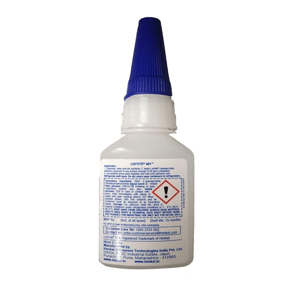 Loctite 401 Clear Instant Adhesive Low Viscosity Fast Drying for Plastic Bonding