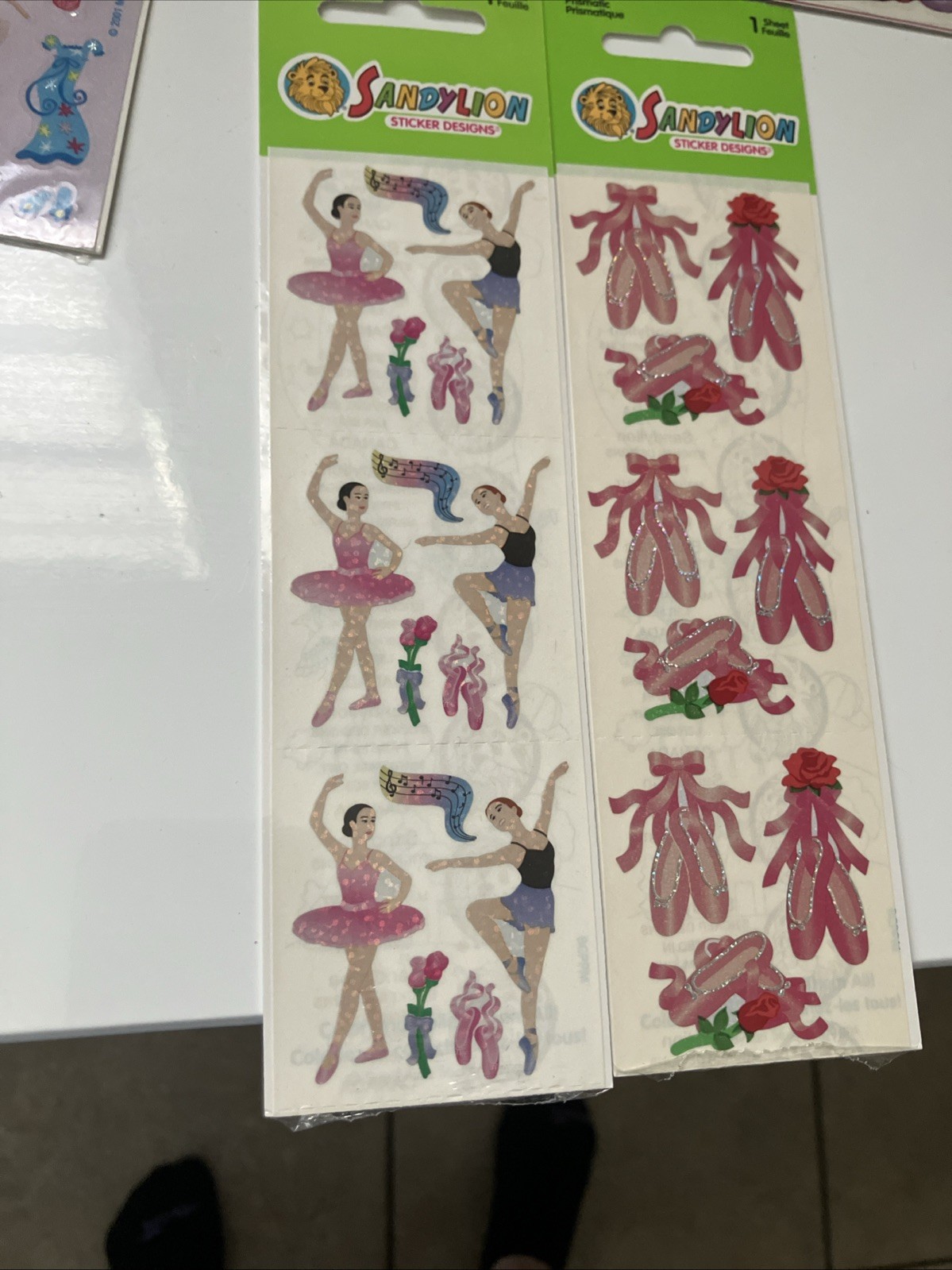 7 Lot Vintage Stickers Barbie 2000, Annie Langs 2001 And SandyLion Unknown Date