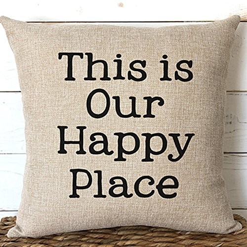 Cushion Covers 18×18 Cabin Lake Home Decor 18″ x 18″ (Pack of 1) Happy Place