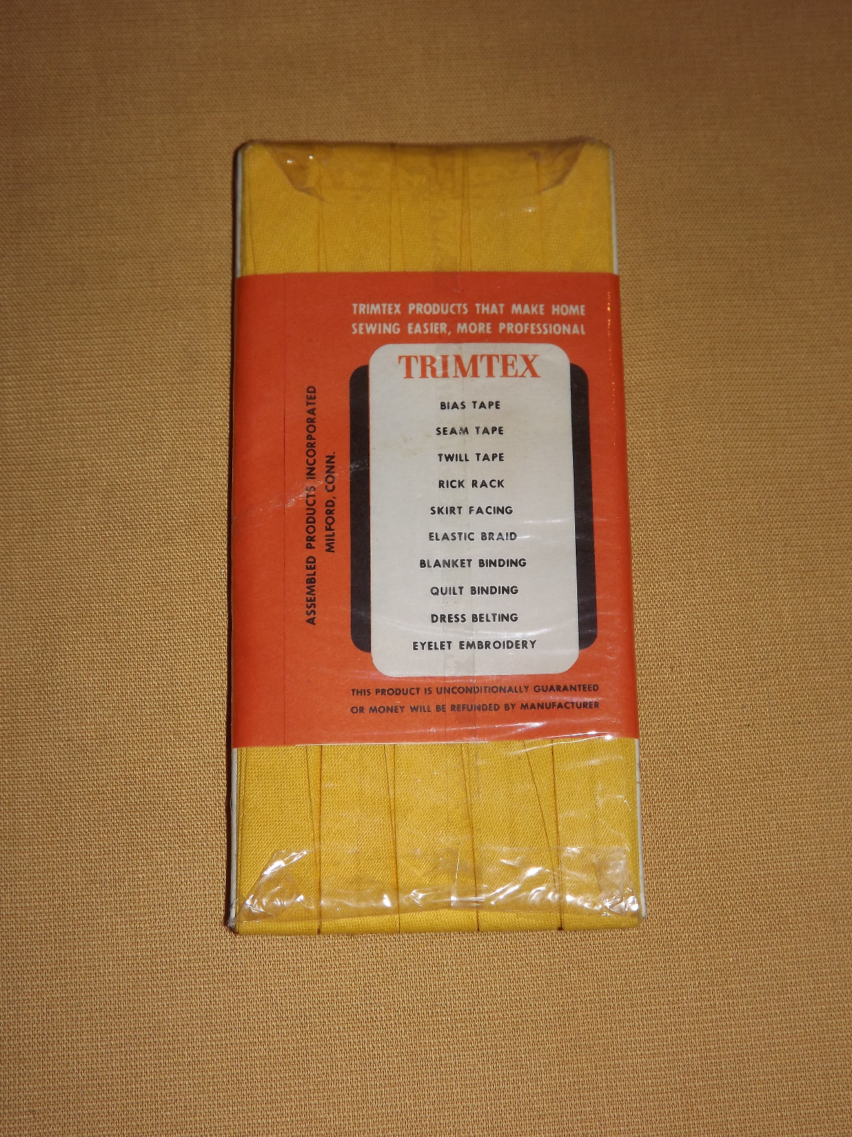VINTAGE USA SEWING DRESSMAKER TRIMTEX FINE BIAS TAPE 6 YARDS NOS UNOPENED