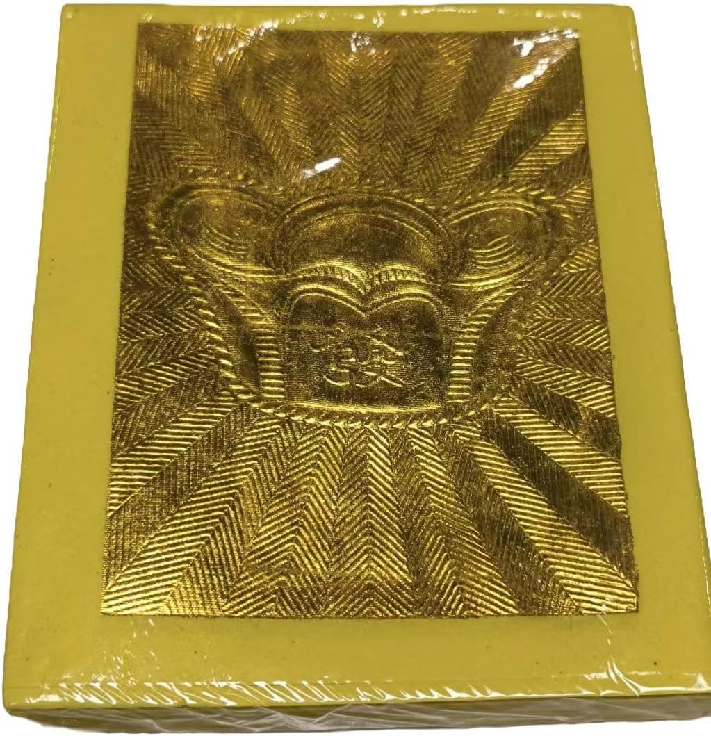 100 Pack Chinese Joss Paper Ancestor Money Gold Foil Yellow Craft Sheets