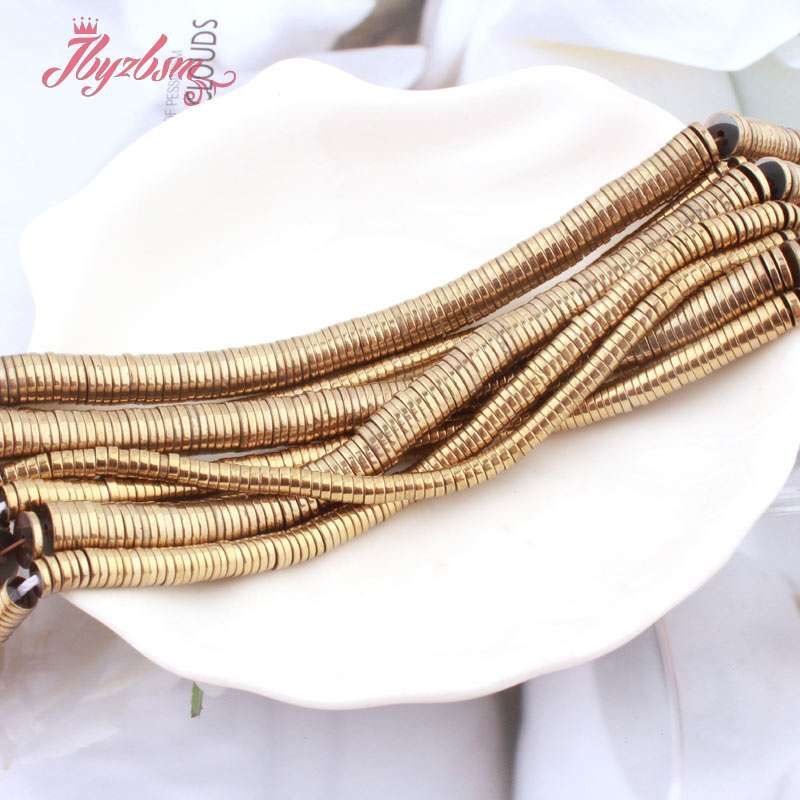 Flat Disc Spacer Beads – Gold Color Gasket Saucer Hematite Beads Charms Jewelry