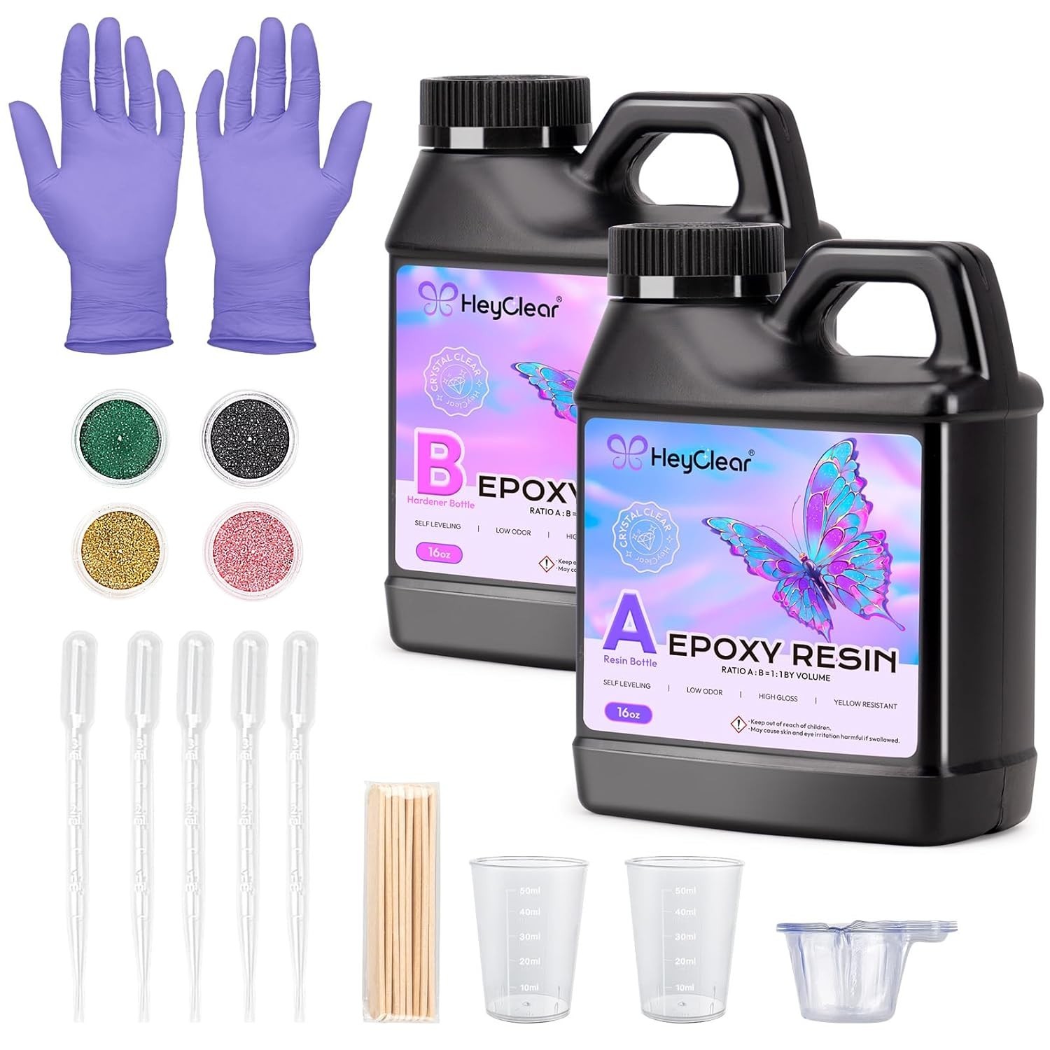 Epoxy Resin Kit 32 Oz 2 Part Art Resin Clear Tabletop Countertop Epoxy Kit with