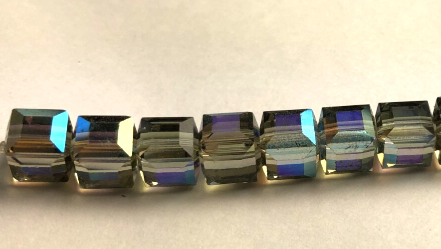 Swarovski Crystal Cubes 4mm (288 pcs) Black Diamond AB #5601