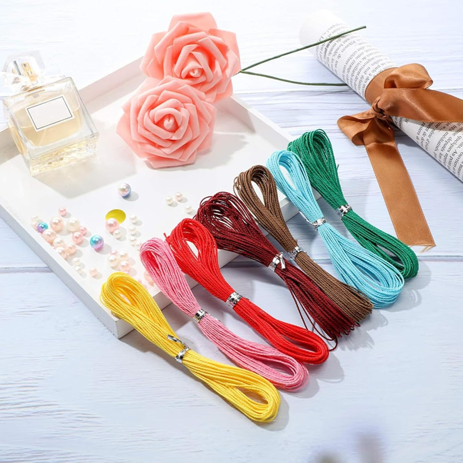 40 Colors 1mm Waxed Polyester Cord 437 Yard Waxed Bracelet Cord Wax String Cord