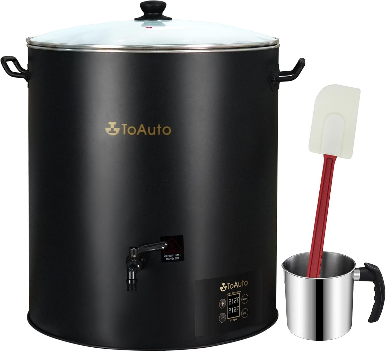TOAUTO WMFD-30L Commercial Wax Melter 60 lb 30L 1100W 120V Candle Machine Black