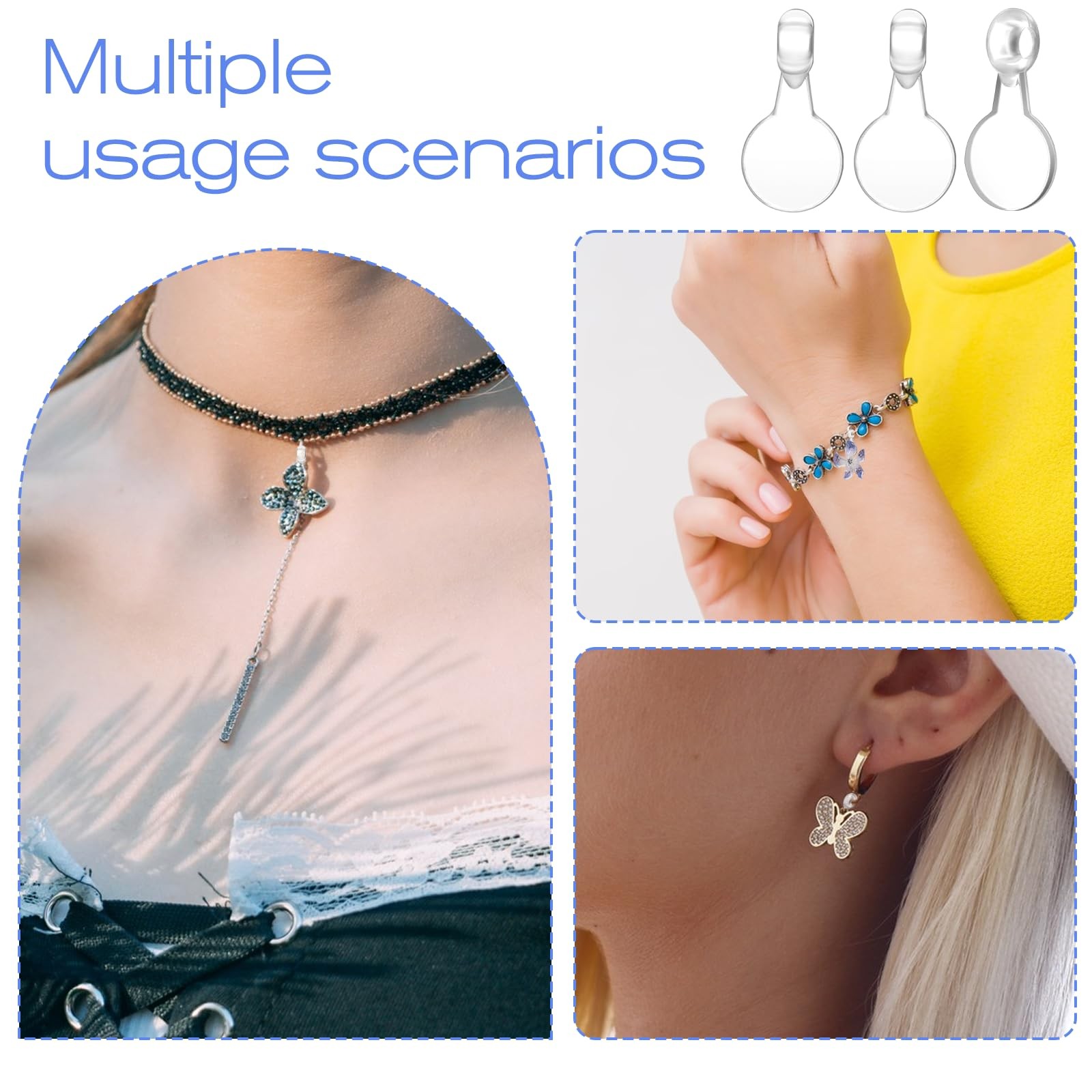 Jxiwfvl 200 PCS Glue on Pendant 16*8*2mm/0.63*0.32*0.79inch, Transparent