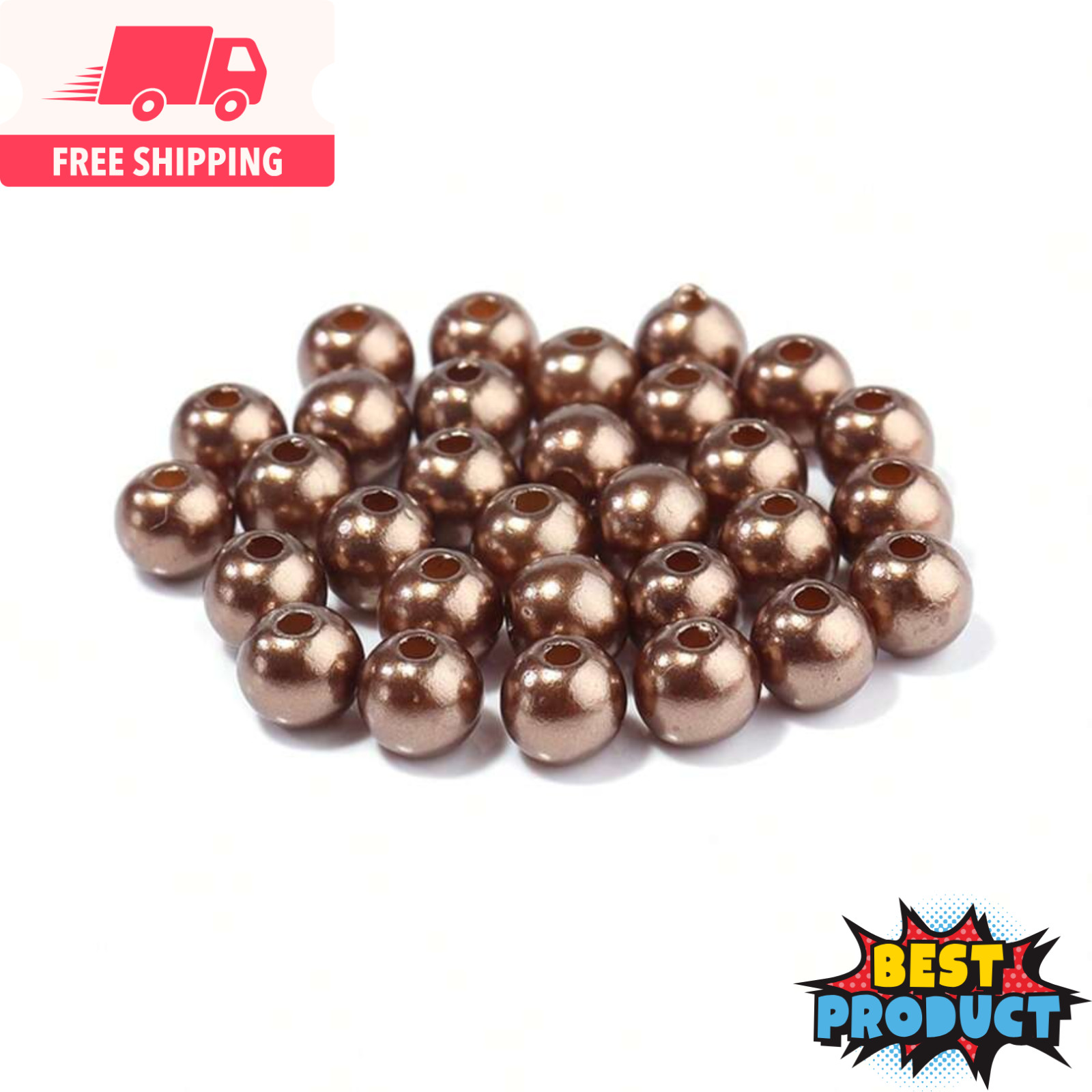 1000x Faux Pearl Beads Colorful Straight Hole 3-10mm Beads for Making Jewellery