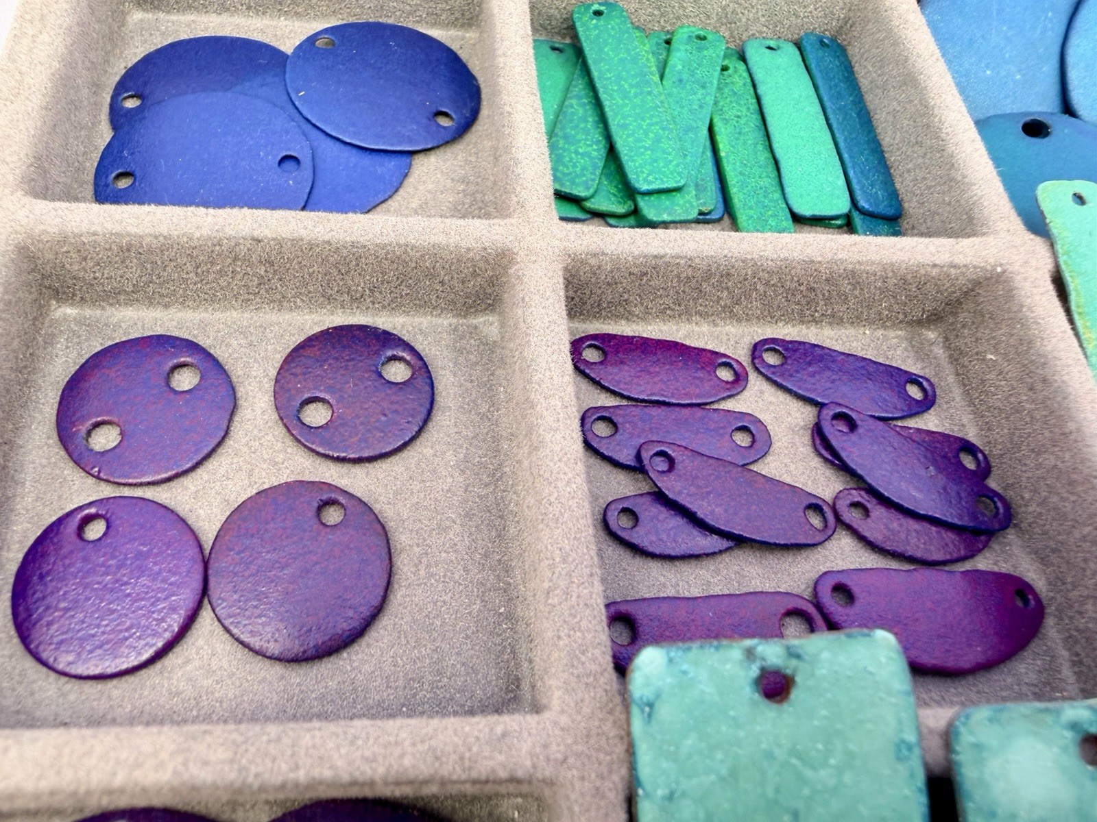 125+ Pcs Vintage Artisan Metal Enamel Pendants Charms Craft Findings Purple Blue