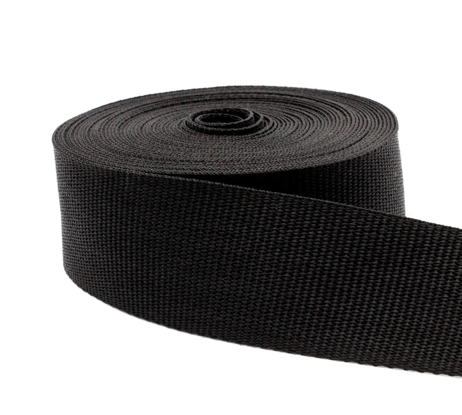Black Polypropylene Light Weight Webbing 1/2, 3/4, 1, 1.5, 2, 3, 4 Inch Width