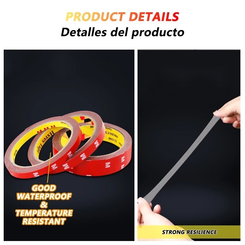 400 Auto Tape Acrylic Foam Double Sided Back Car Mounting Adhesive 3m x10mm 10ft
