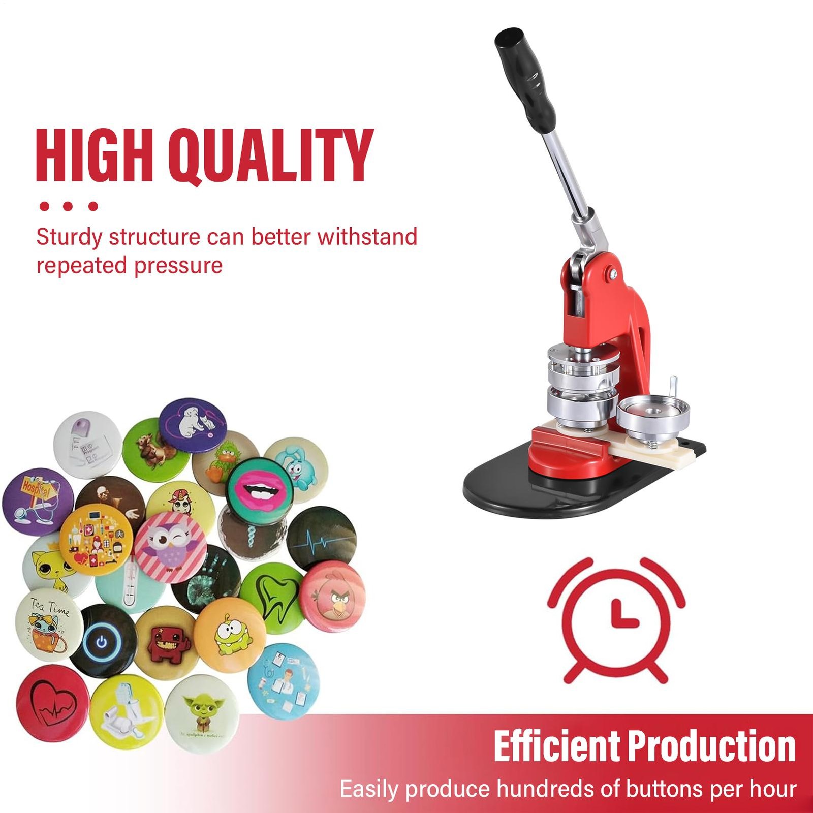 Button Maker Machine Multiple Sizes 300Pcs, Photo Pin Badge Maker 1.25+2.28+3In