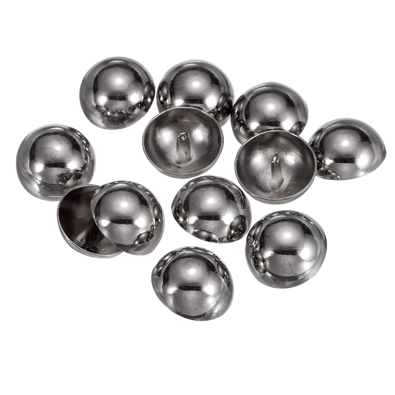 12pcs 28mm / 1.10″ Half-Domed Mushroom Metal Sewing Buttons,Black