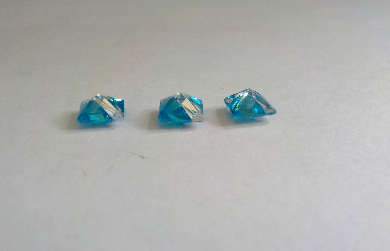 Square 6mm Clear Blue No Hole Stone Cubic Zirconia (12 Loose) Jewelry Making