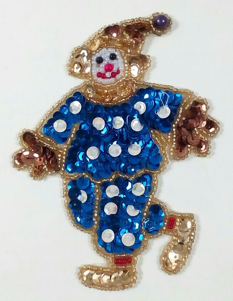 Karla Jordan Kollections CLOWN Sequin Applique removable adhesive VTG 1990s