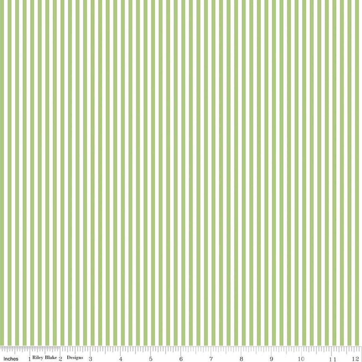 1/4 Yard 9”x42” Riley Blake 1/8” Stripe Green Cotton Quilting Fabric