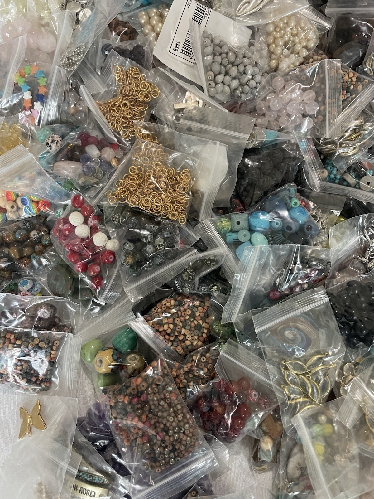 50 Bags Of Beads & Jewelry Making Supplies Mystery Lot Grab Bag