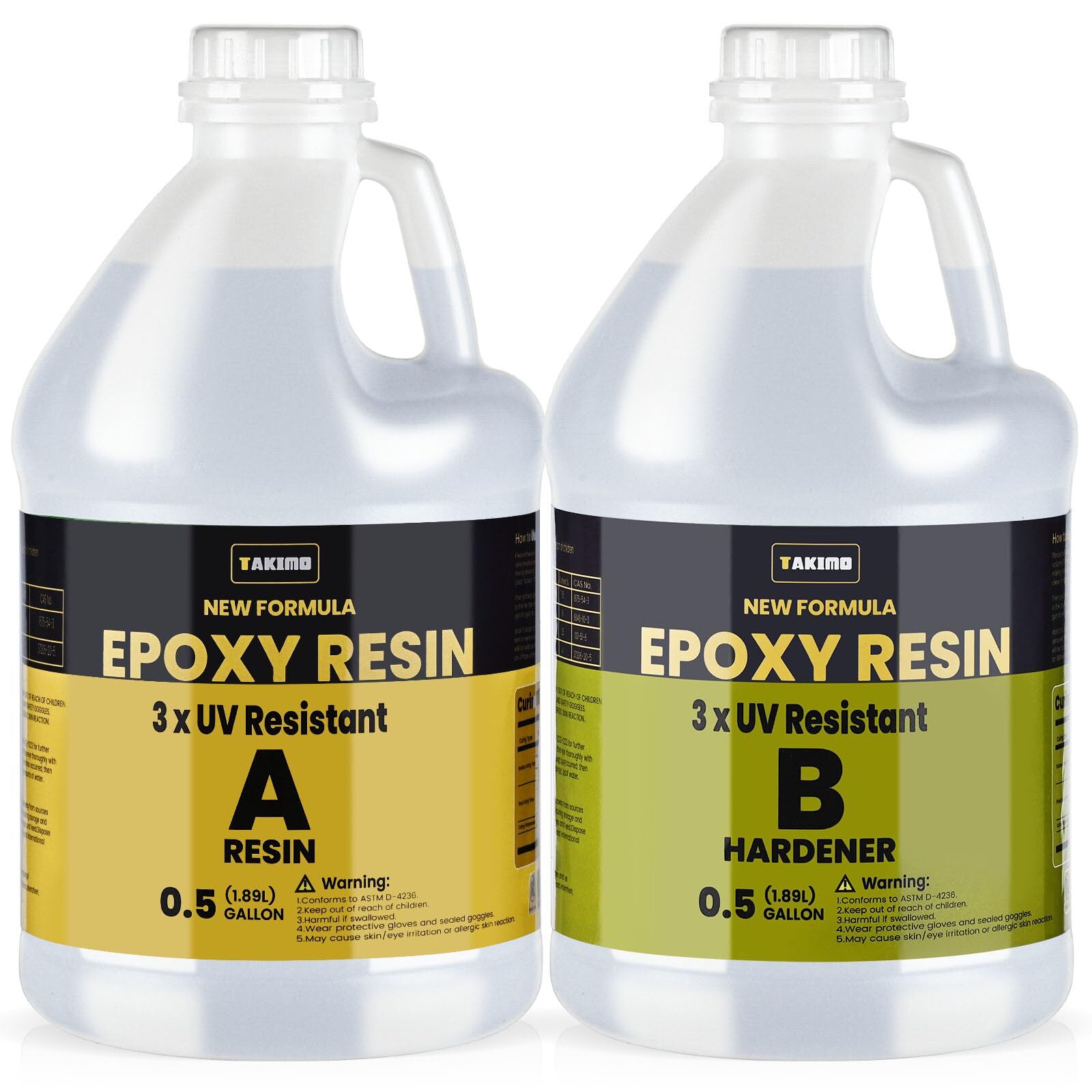 1 Gallon 3×UV Resistant Resin Kit,No Bubble & Crystal Clear Epoxy Resin for Coat