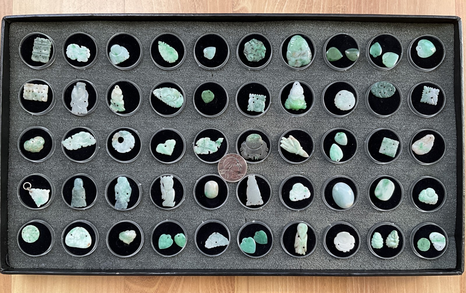 Fashion Jewelry, Jade Gemstone Pendants, 50 pieces lot, varies size and shape