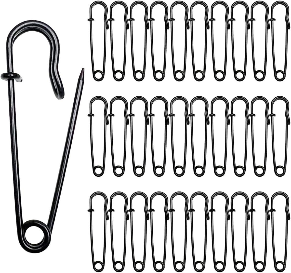 30 Pcs Large Safety Pins 2 Inch Heavy Duty Blanket Pins Big Safety Pin Steel Saf