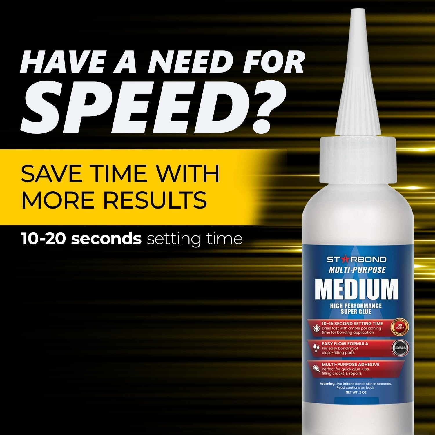 Starbond 2 oz. Multi-Purpose Medium – Super Glue (Premium Cyanoacrylate CA Glue)