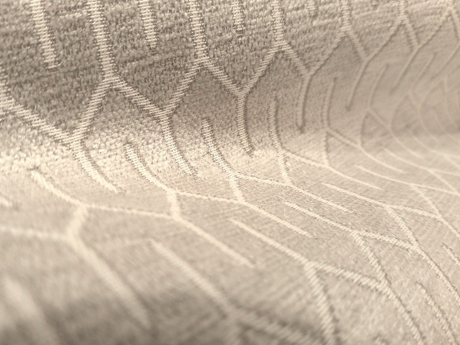 Kravat Geometric Velvet Jacquard Natural Beige 1+ Yard 34376-16 Tone on Tone