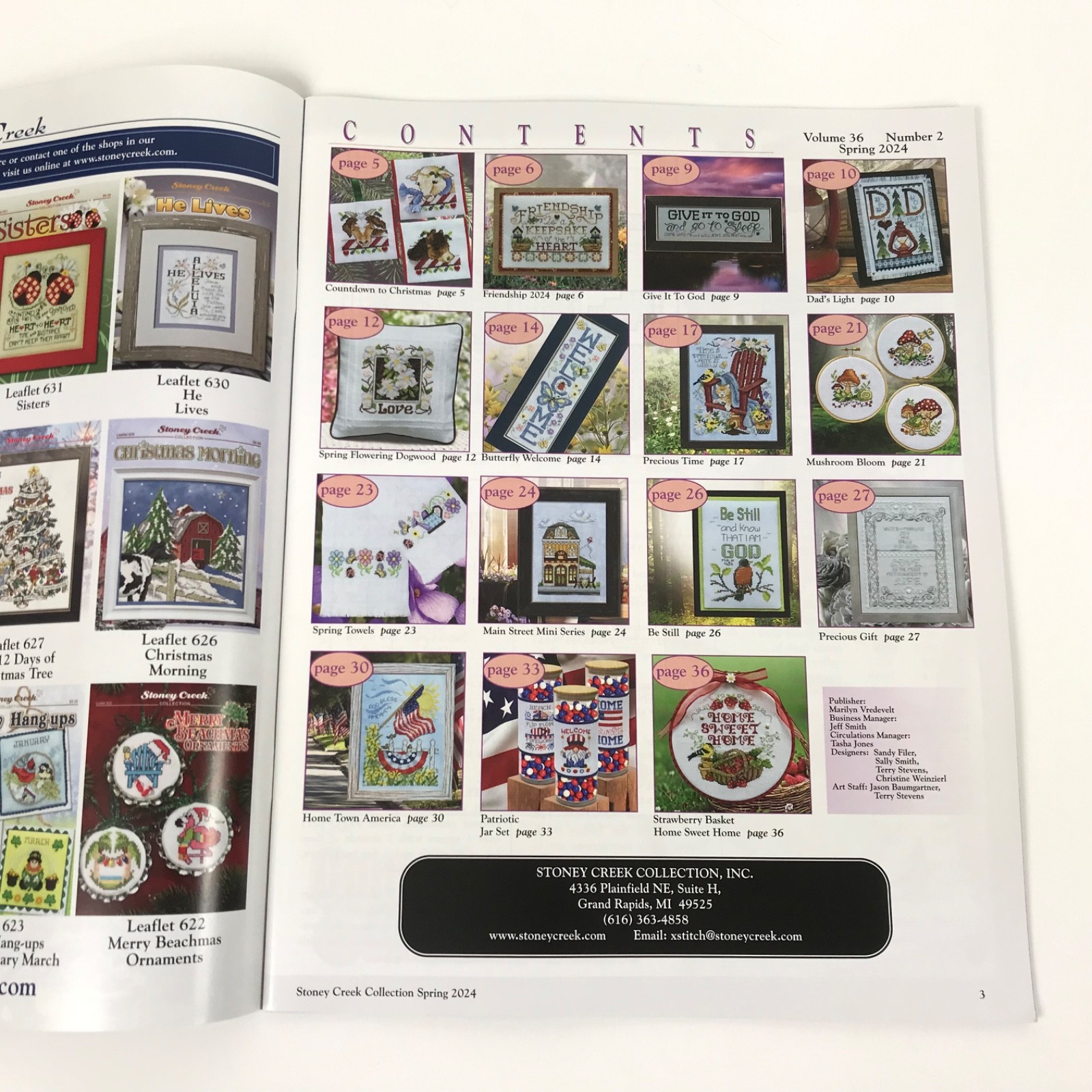 Stoney Creek Collection Cross Stitch Pattern Magazine Spring 2024 Mixed Themes