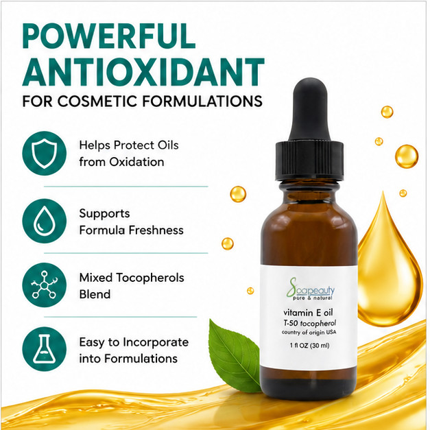 TOCOPHEROL T-50 VITAMIN E OIL Anti-aging Natural Plastic Bottle 2 fl oz