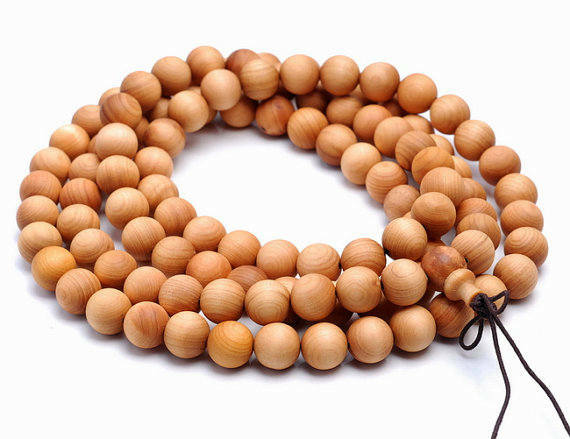 6mm 108PCS Aromatic Thuja Sutchuenensis Mala Beads Round (90182444-391)