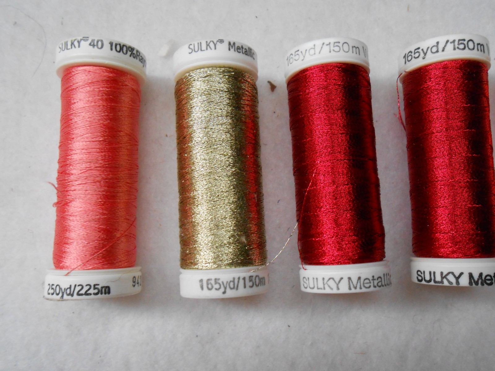 Set of 6 Assorted Sulky 40 Sliver Metallic Thread Multi-Color 165 & 250 yds