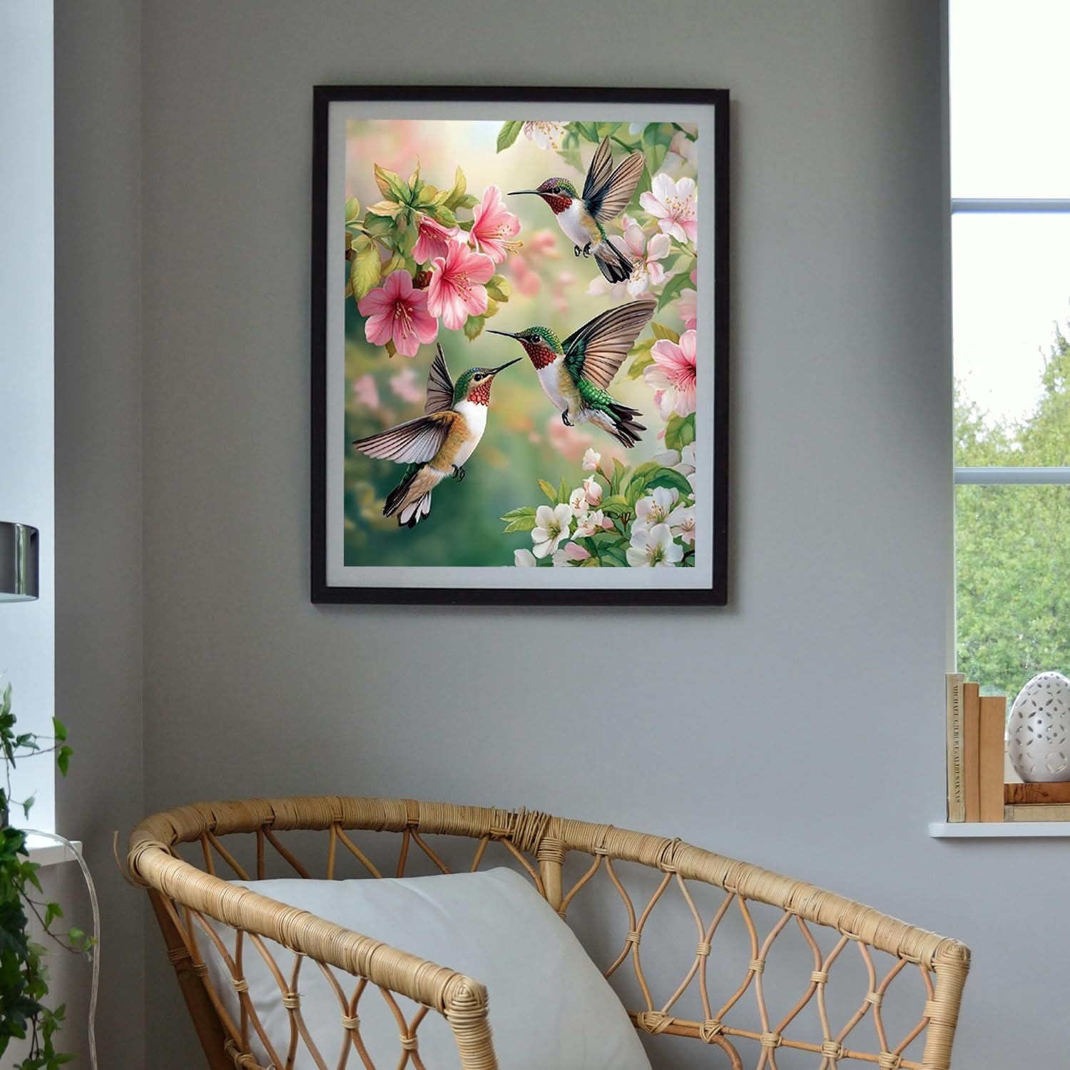 DIY Hummingbird Paint by Numbers Kit for Adults Beginners,Unframed Bird and F…