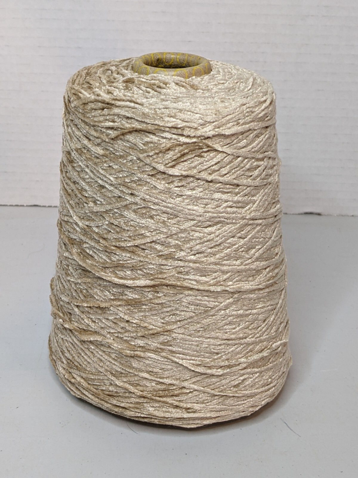 Silk City Fibers Rayon Cone Yarn Chenille Luxury 1300 YPP Cone SAND 1lb 2.9oz