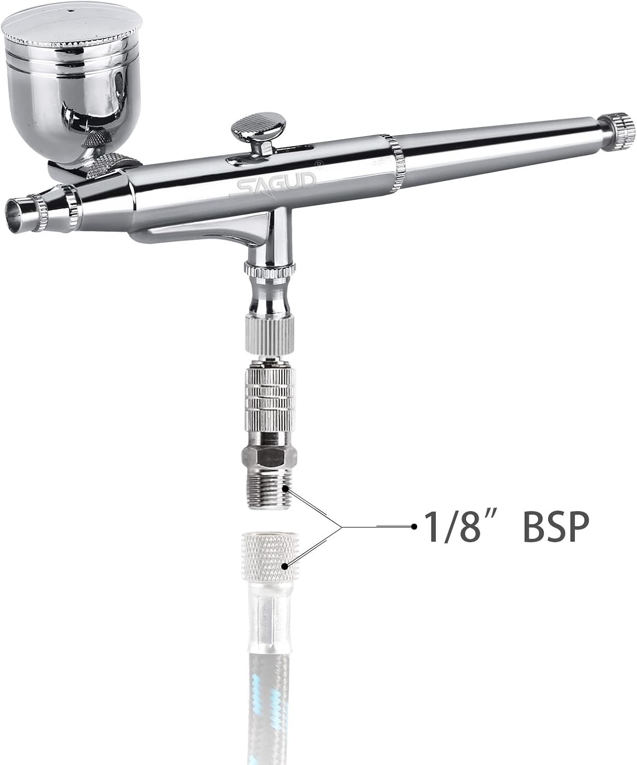 Airbrush Kit 0.3mm Dual-Action Side Feed Airbrush with a 1/3 oz. Gravity Flui…