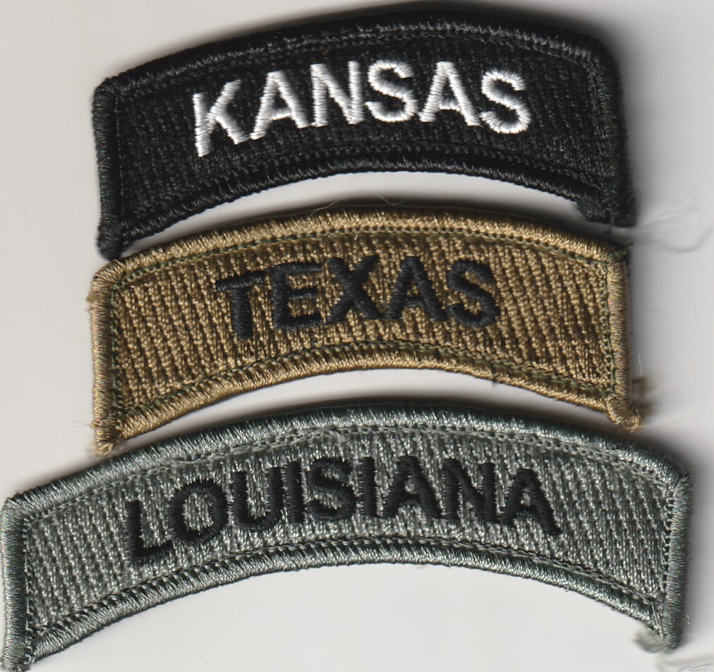 State rocker patches with full hook backing – Assorted Colors