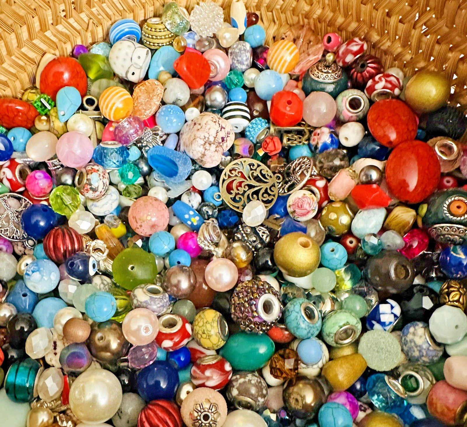 1 Pound Bead Soup Acrylic Glass Metal Charms Jewelry Making Supply Craft Lot #4A